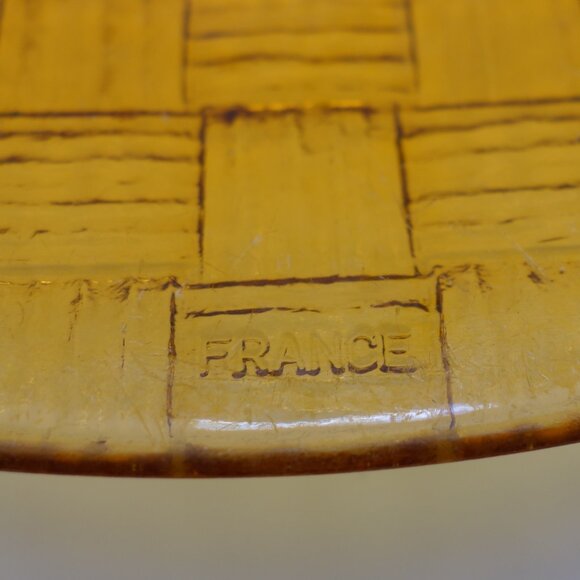 France Amber Color Glass Wicker Pattern 9 Inch Plate - Picture 8 of 8